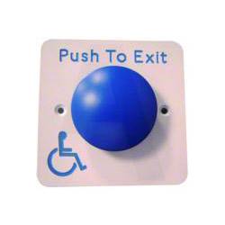 An image of 6 PTE Blue Dome DDA Exit Button