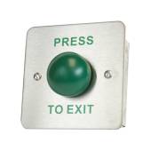 An image of Flush mount green dome exit button - PRESS TO EXIT 