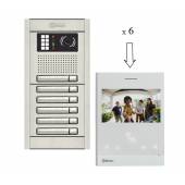 An image of NEXA 6 WAY VIDEO INTERCOM WITH ART4 LITE MONITOR - SINGLE BUTTON