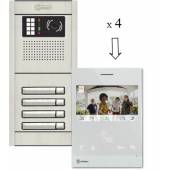 An image of NEXA 4 WAY VIDEO INTERCOM WITH ART4 LITE MONITOR - SINGLE BUTTON