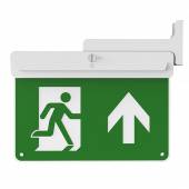 An image of WHITE – Blade Emergency Exit Sign c/w arrow UP legend